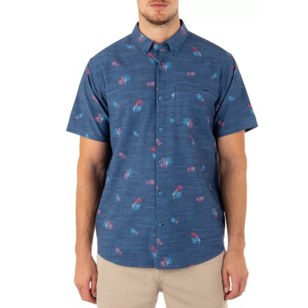 Hurley Man's Size L - One and Only Stretch Print Button Down